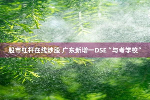 股市杠杆在线炒股 广东新增一DSE“与考学校”