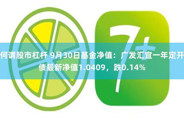 何谓股市杠杆 9月30日基金净值：广发汇宜一年定开债最新净值1.0409，跌0.14%