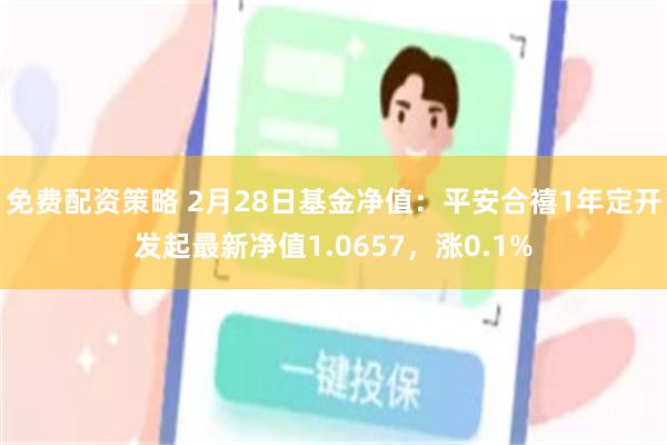 免费配资策略 2月28日基金净值：平安合禧1年定开发起最新净值1.0657，涨0.1%