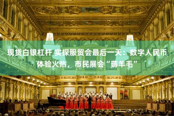 现货白银杠杆 实探服贸会最后一天：数字人民币体验火热，市民展会“薅羊毛”
